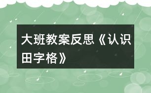 大班教案反思《認(rèn)識田字格》