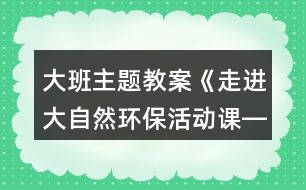 大班主題教案《走進(jìn)大自然環(huán)?；顒诱n――魔術(shù)小屋》反思