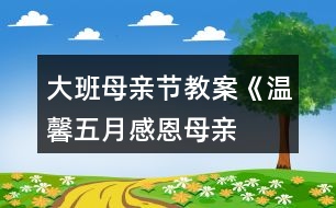 大班母親節(jié)教案《溫馨五月、感恩母親、珍惜親情》反思