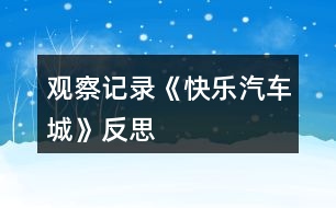 觀察記錄《快樂汽車城》反思