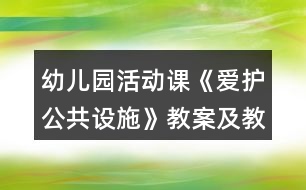 幼兒園活動(dòng)課《愛(ài)護(hù)公共設(shè)施》教案及教學(xué)反思