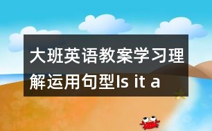 大班英語教案學(xué)習(xí)理解運用句型Is it a ….?   Yes , it is . / No , it isn’t .