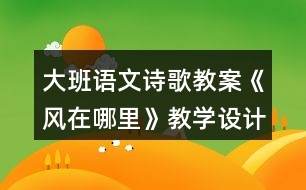 大班語文詩歌教案《風(fēng)在哪里》教學(xué)設(shè)計反思