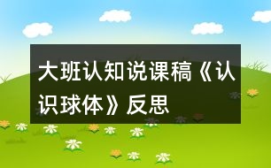 大班認(rèn)知說課稿《認(rèn)識球體》反思