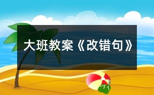 大班教案《改錯句》