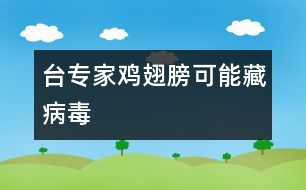 臺(tái)專家：雞翅膀可能藏病毒