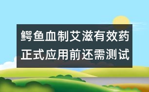 鱷魚血制艾滋有效藥正式應(yīng)用前還需測試