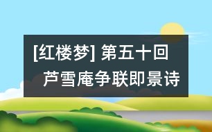 [紅樓夢(mèng)] 第五十回   蘆雪庵爭(zhēng)聯(lián)即景詩(shī)  暖香塢雅制春燈謎