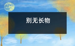 別無(wú)長(zhǎng)物